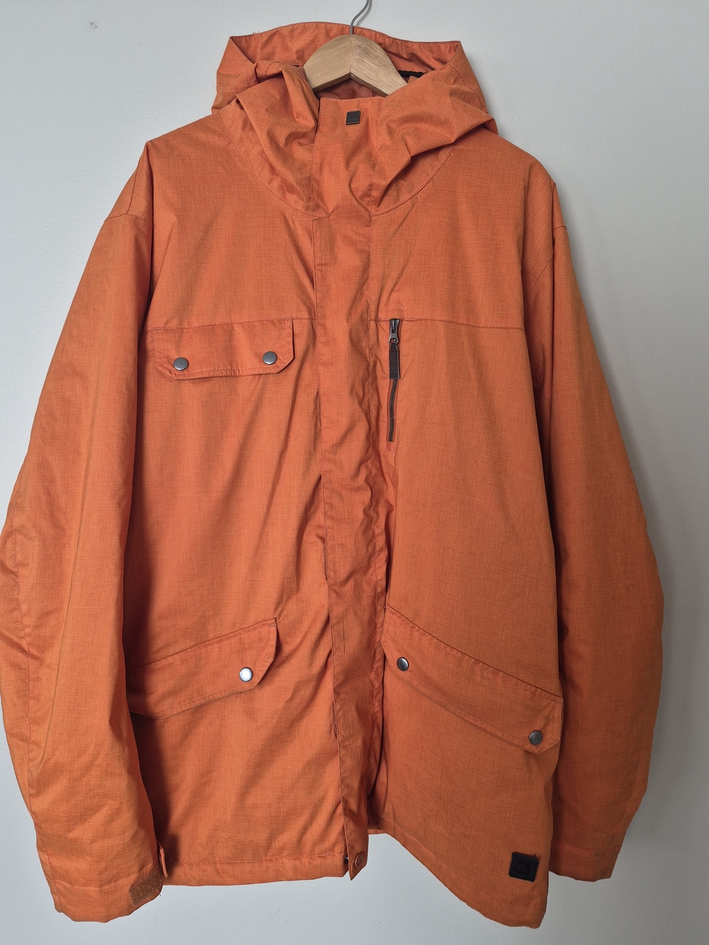 Quiksilver Utility Collection Quiktech 10K Orange Hooded Jacket Men’s XL